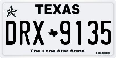 TX license plate DRX9135