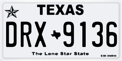 TX license plate DRX9136