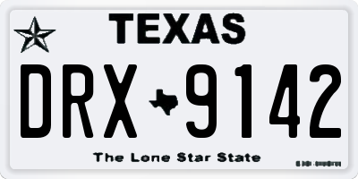 TX license plate DRX9142