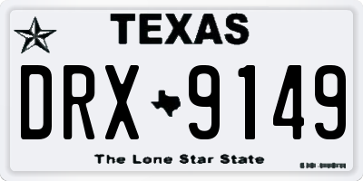 TX license plate DRX9149