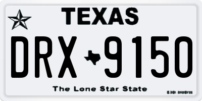 TX license plate DRX9150