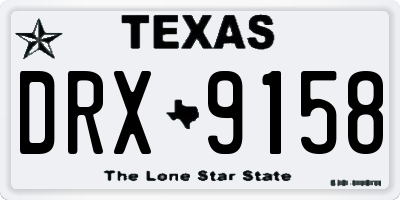 TX license plate DRX9158