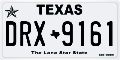 TX license plate DRX9161