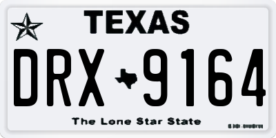 TX license plate DRX9164