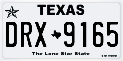 TX license plate DRX9165
