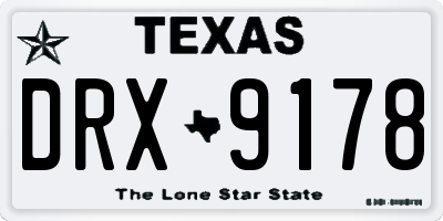 TX license plate DRX9178