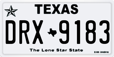TX license plate DRX9183