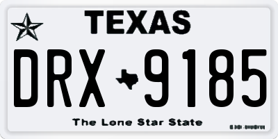 TX license plate DRX9185