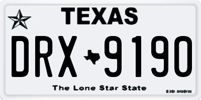 TX license plate DRX9190