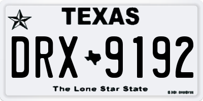 TX license plate DRX9192