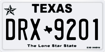 TX license plate DRX9201