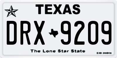 TX license plate DRX9209