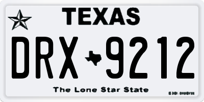 TX license plate DRX9212