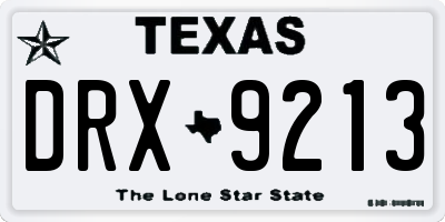 TX license plate DRX9213