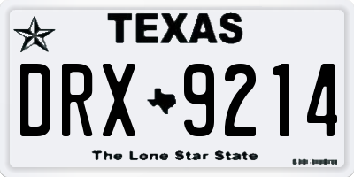 TX license plate DRX9214