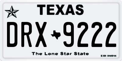 TX license plate DRX9222