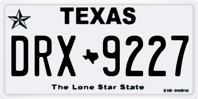 TX license plate DRX9227