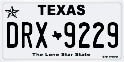 TX license plate DRX9229