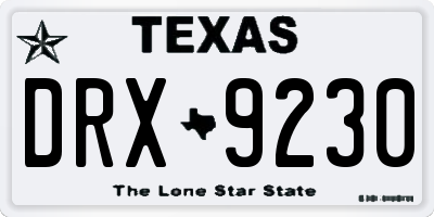 TX license plate DRX9230