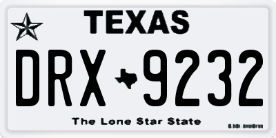 TX license plate DRX9232