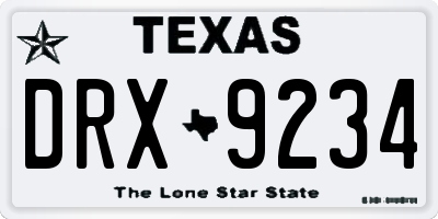 TX license plate DRX9234