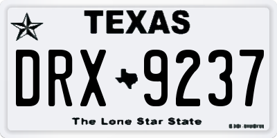 TX license plate DRX9237
