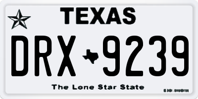TX license plate DRX9239