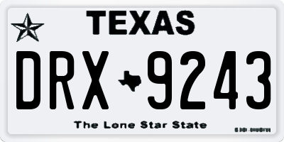 TX license plate DRX9243