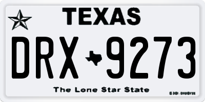 TX license plate DRX9273