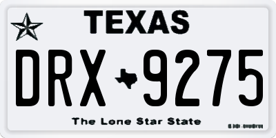 TX license plate DRX9275