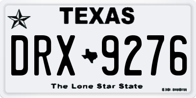 TX license plate DRX9276