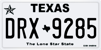 TX license plate DRX9285