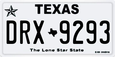 TX license plate DRX9293