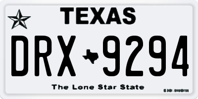 TX license plate DRX9294