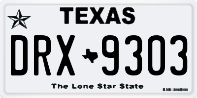 TX license plate DRX9303
