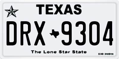 TX license plate DRX9304