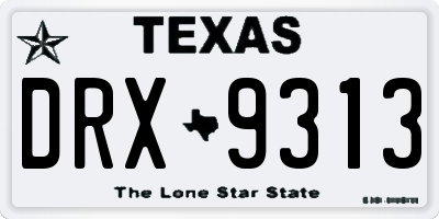 TX license plate DRX9313