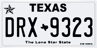 TX license plate DRX9323