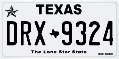 TX license plate DRX9324