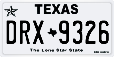 TX license plate DRX9326