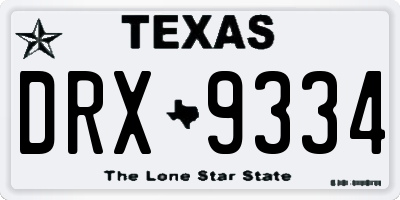 TX license plate DRX9334