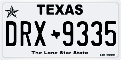 TX license plate DRX9335