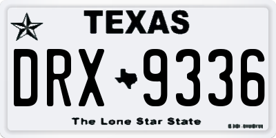 TX license plate DRX9336