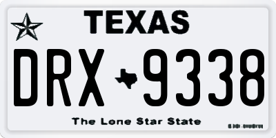TX license plate DRX9338