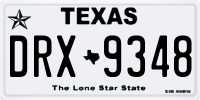 TX license plate DRX9348