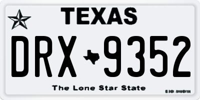 TX license plate DRX9352