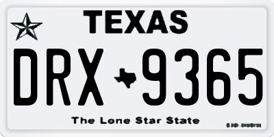 TX license plate DRX9365