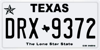 TX license plate DRX9372