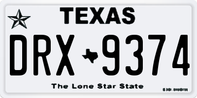 TX license plate DRX9374