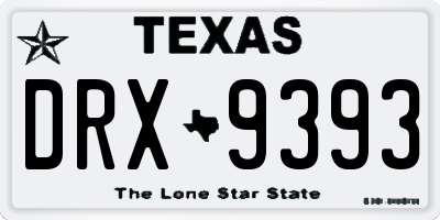 TX license plate DRX9393